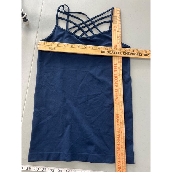 Yelete Cage Strap Tank Top Cami Camisole Navy Blue Seamless OS Womens Undershirt - Picture 3 of 7